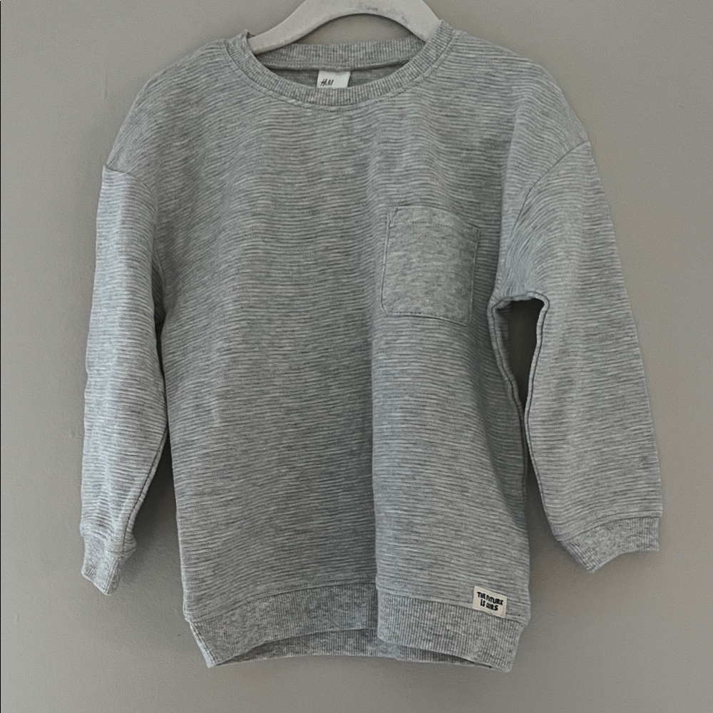 H&M Gray Ribbed Sweatshirt 4T
